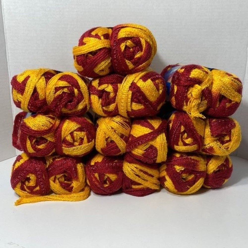 20 Skeins Sashay Yarn Burgundy Gold Team Spirit